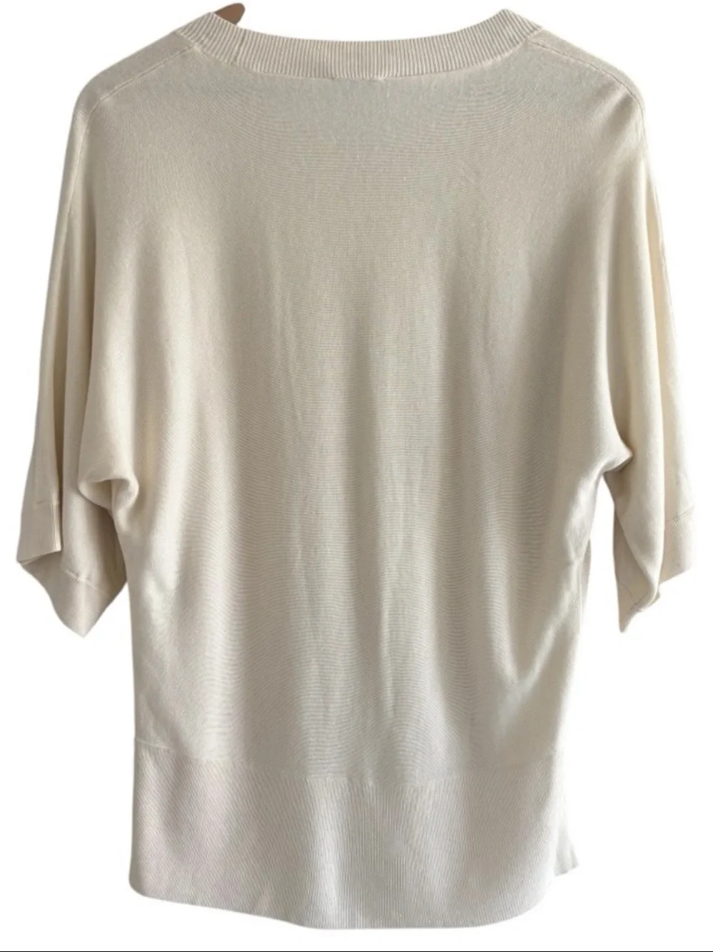 Ann Taylor Cashmere Blend Sweater Large Deep Pullover V-Neck Office Quiet Luxury